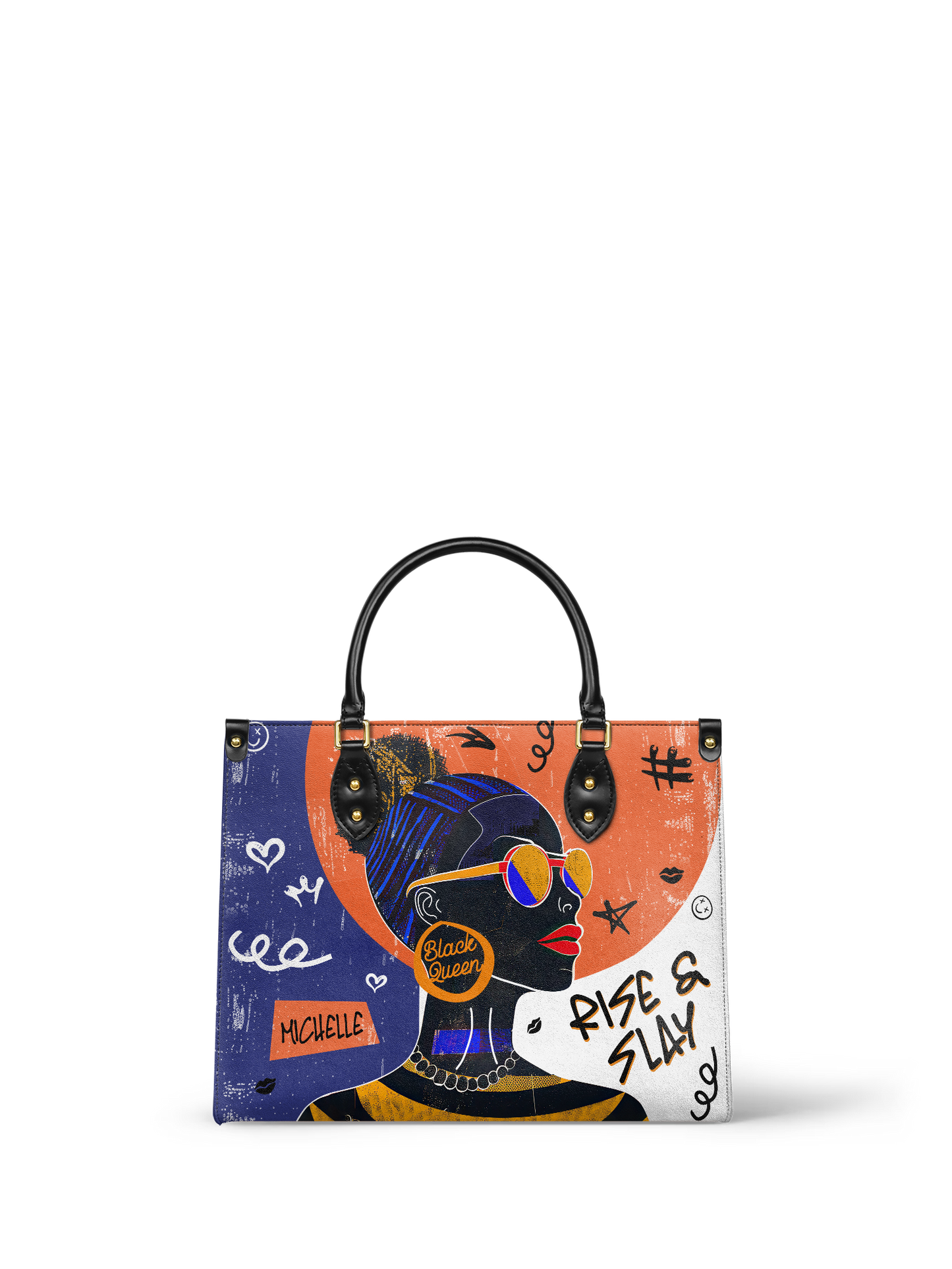 Rise & Slay - "Hekima" Blue Graffiti Crossbody Satchel