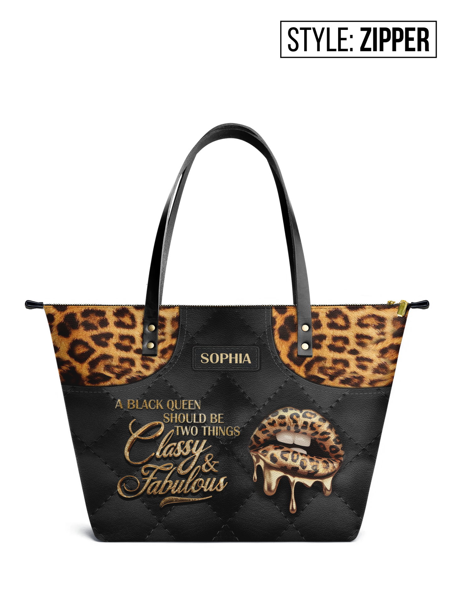 A Black Queen Should Be Two Things Leather Tote Bag