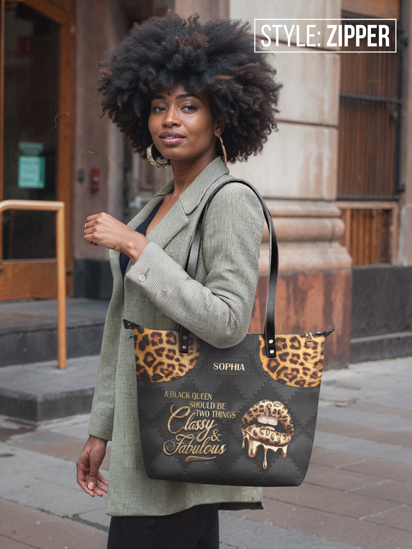 A Black Queen Should Be Two Things Leather Tote Bag