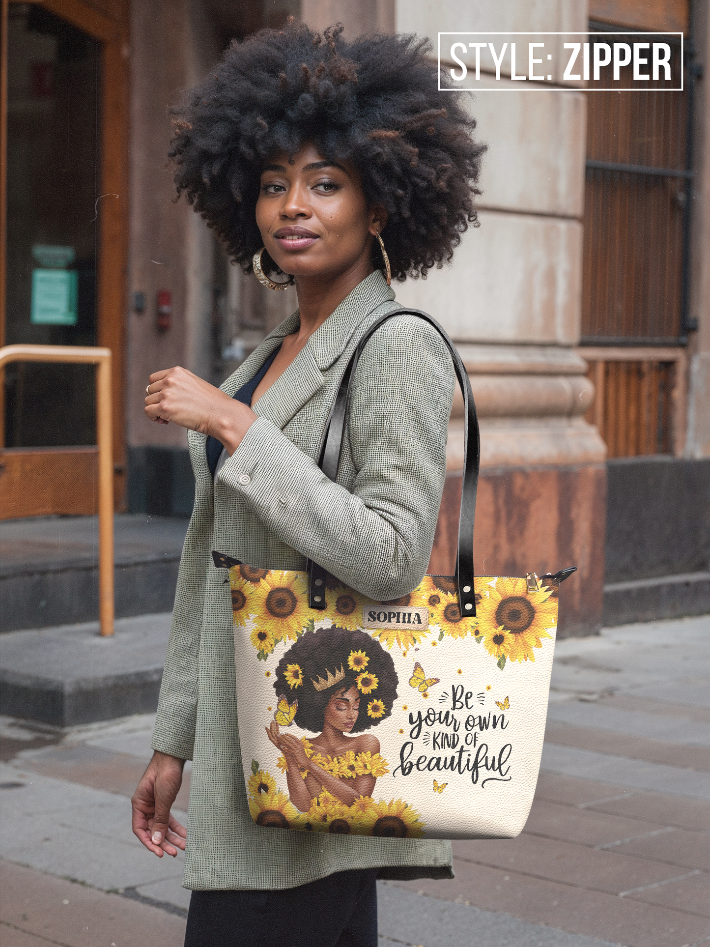 Be Your Own Kind Of Beautiful Leather Tote Bag