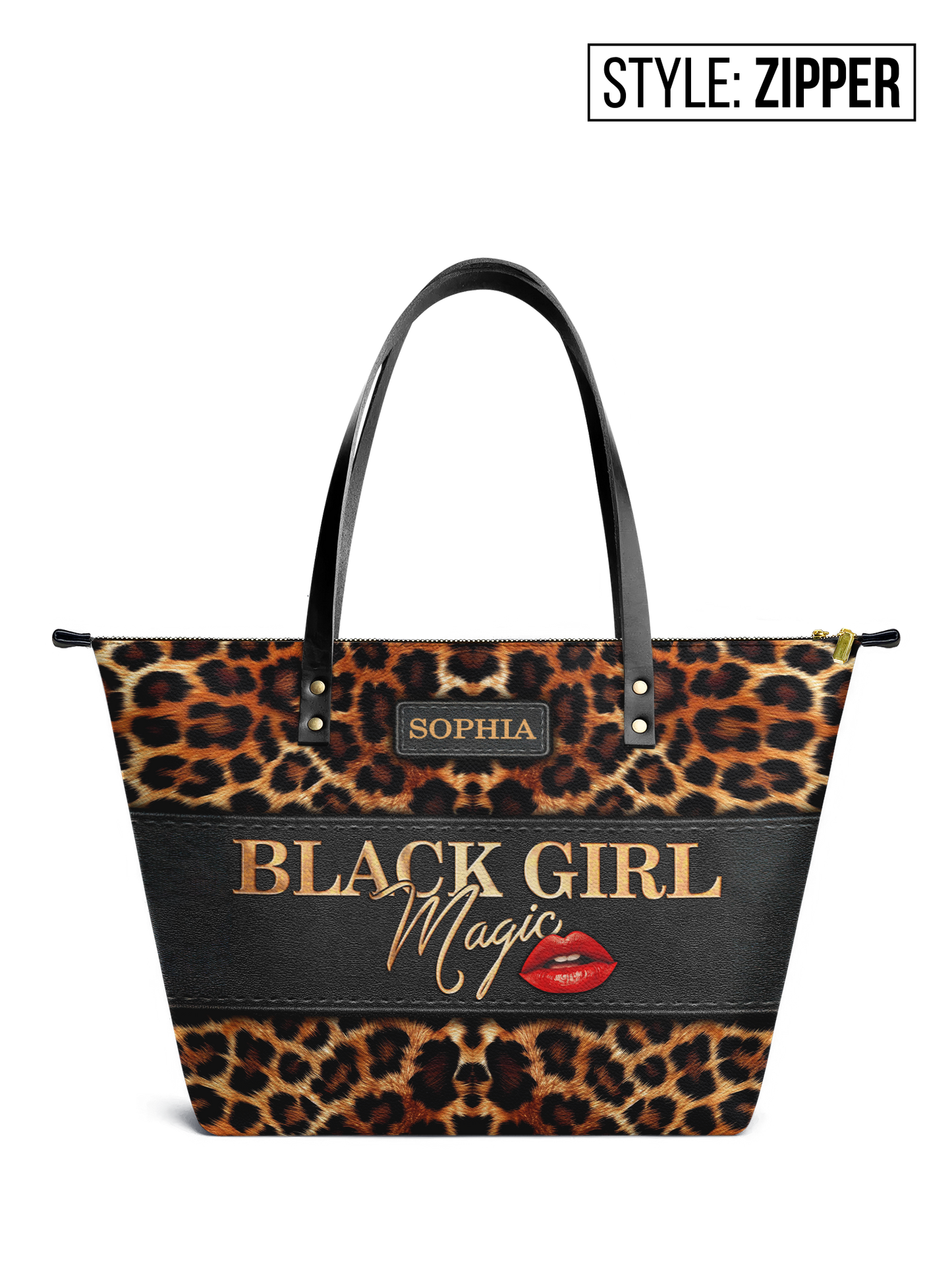 Black Girl Magic Leather Tote Bag