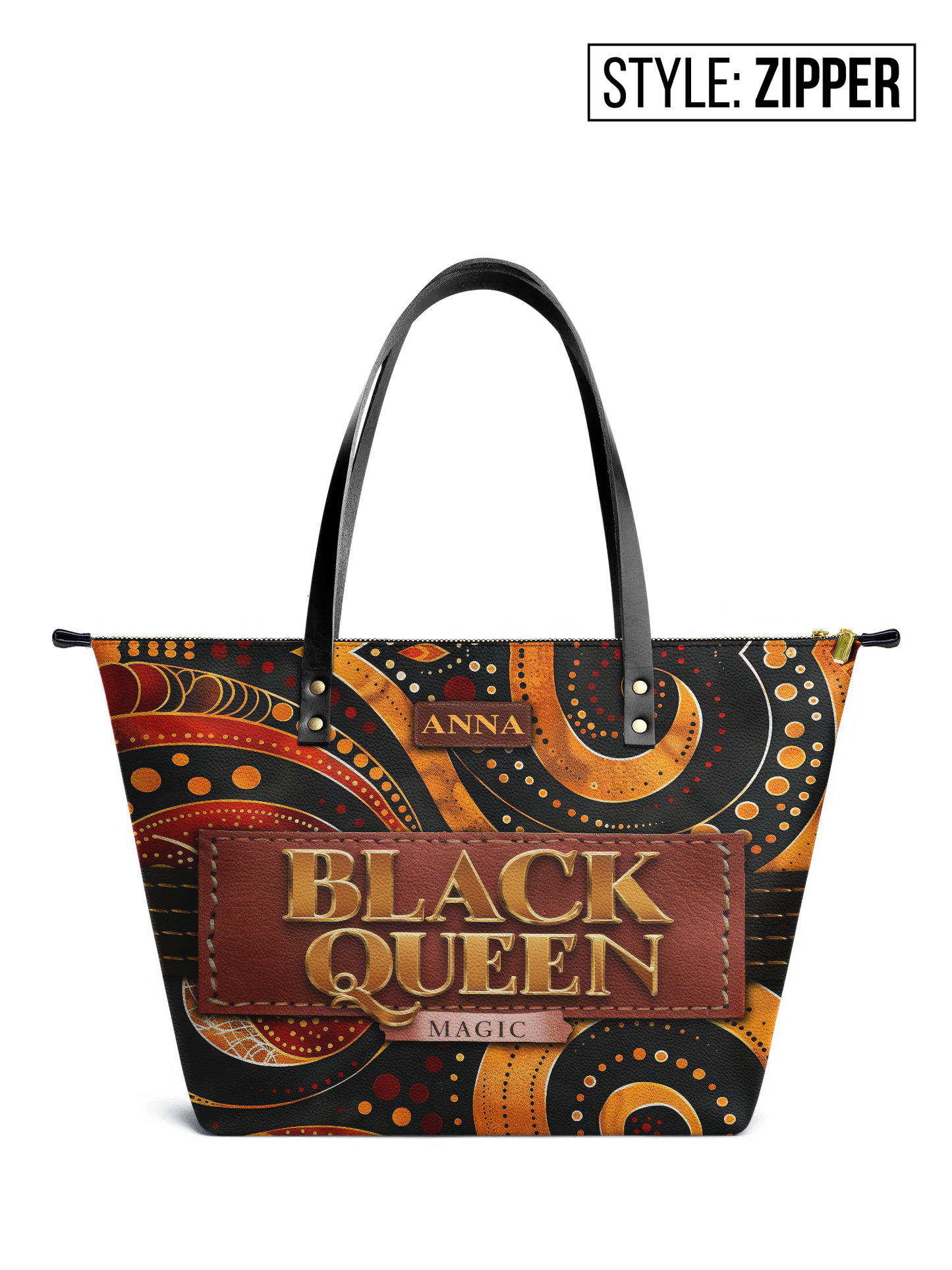 Black Queen Magic Leather Tote Bag