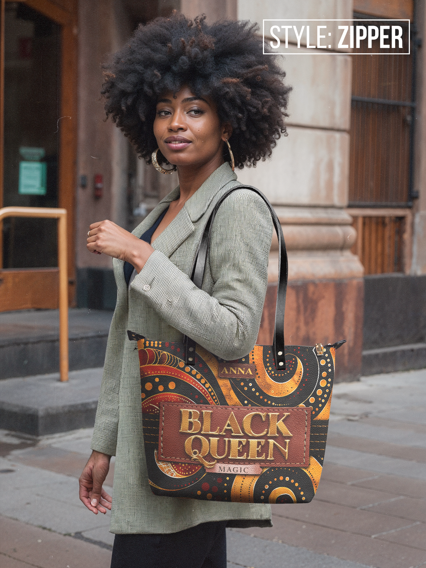 Black Queen Magic Leather Tote Bag