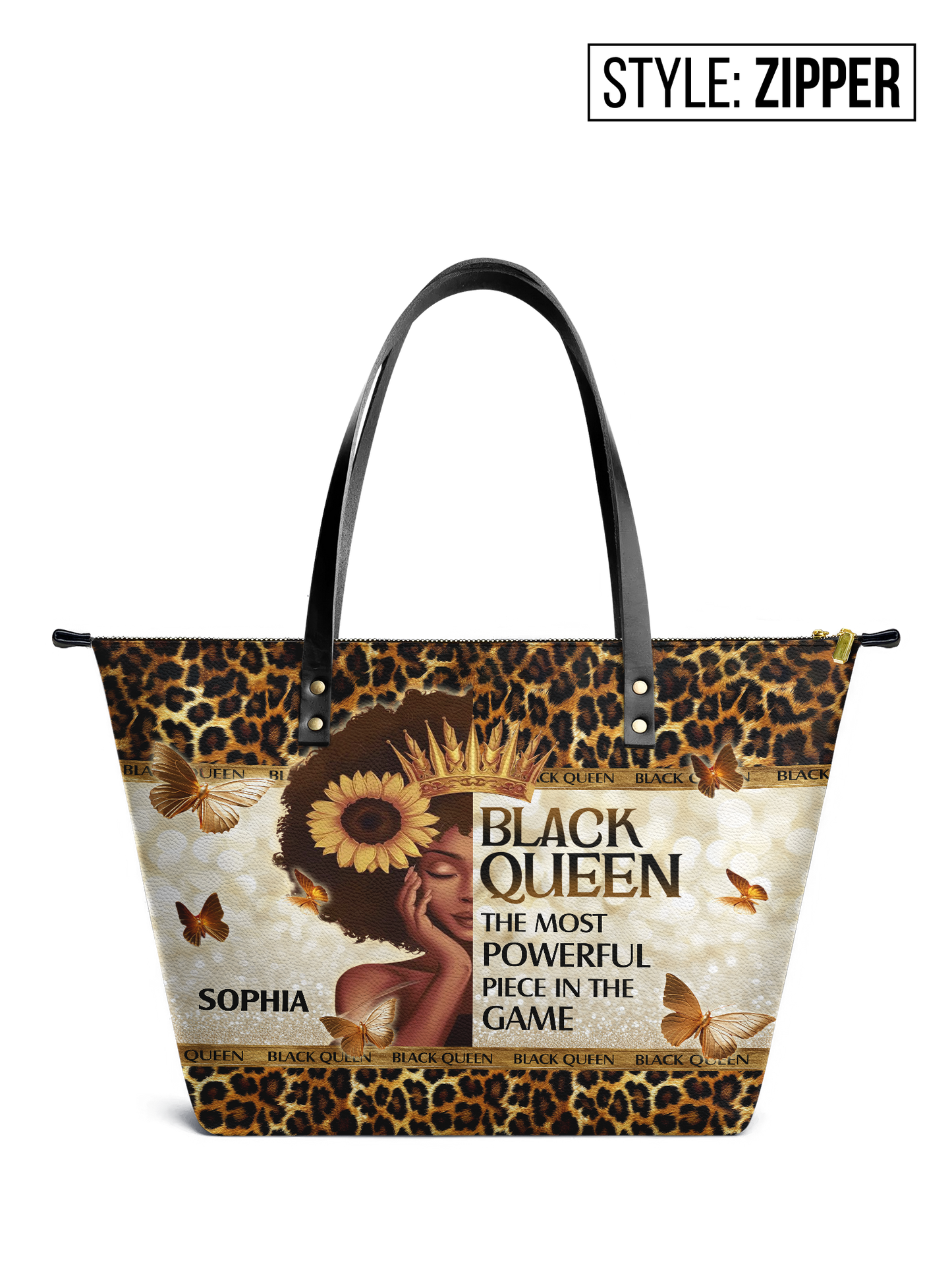 Black Queen The Most Powerful Piece In The Game Leather Tote Bag