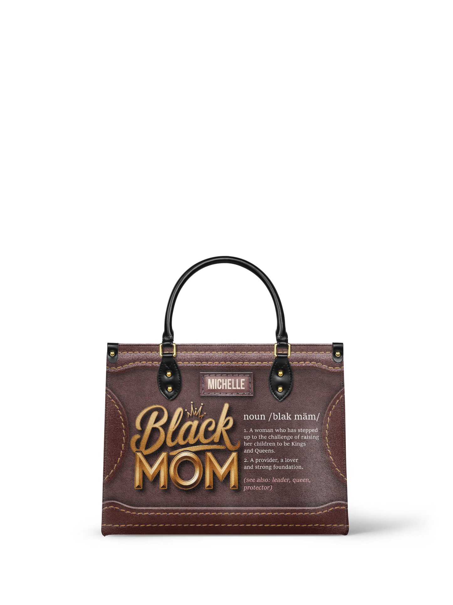 Black Woman Noun Brown Crossbody Satchel