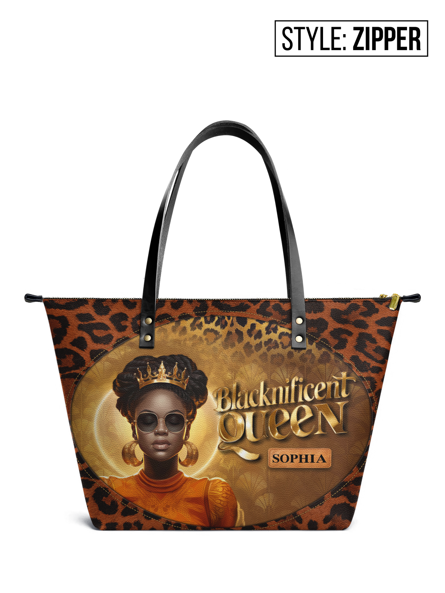 Blacknificent Queen Leather Tote Bag