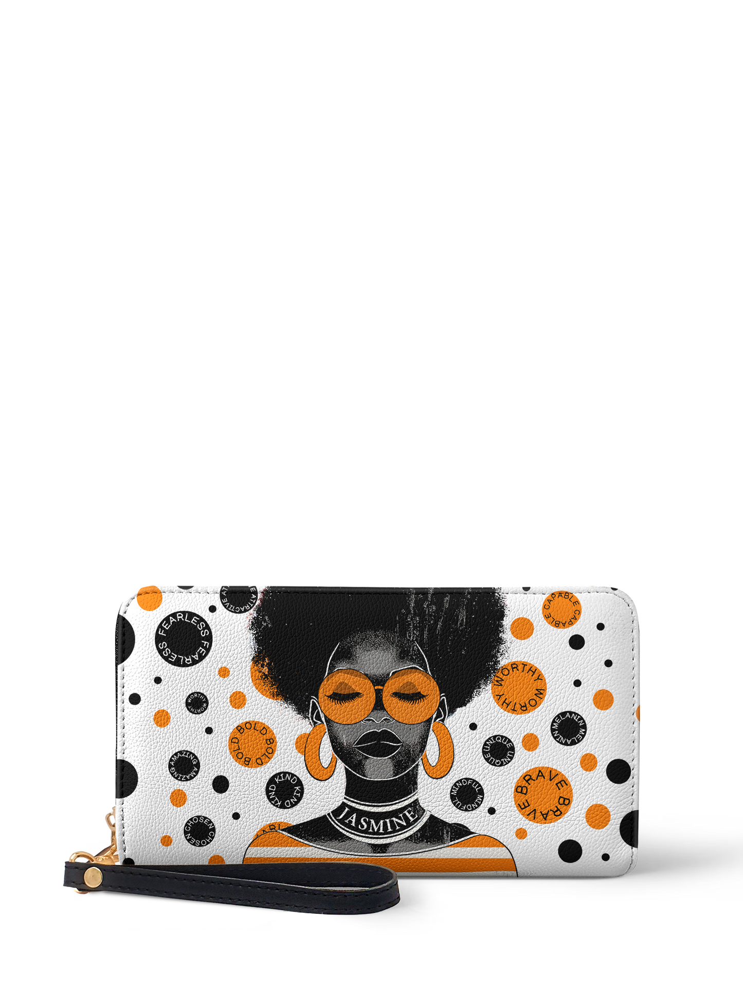 The Essence - "Fahari" White Polka-dot Wallet