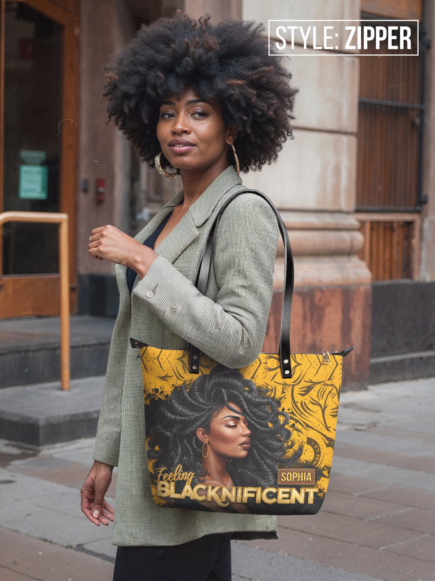 Feeling Blacknificent Leather Tote Bag