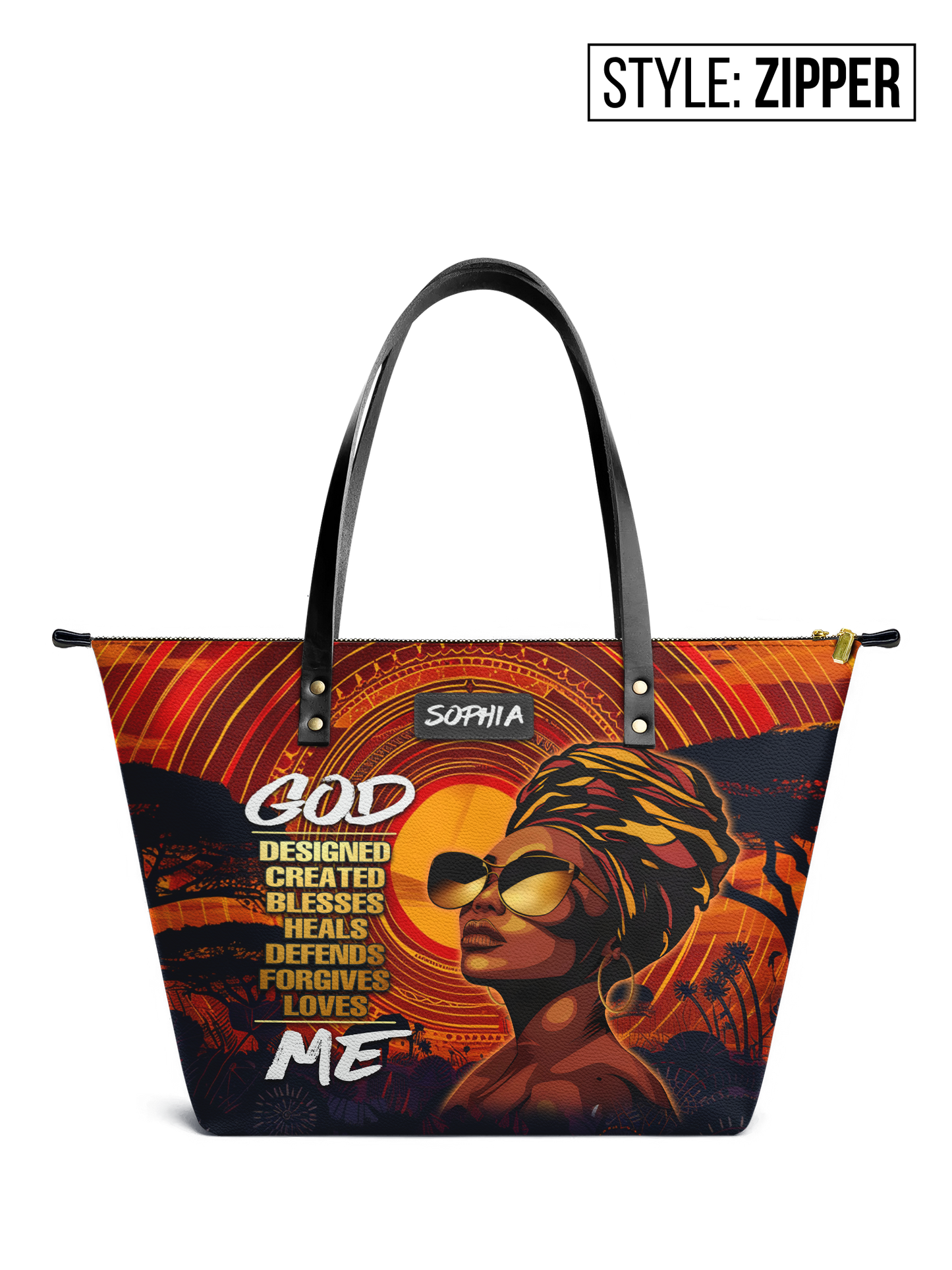 God Designed Me Leather Tote Bag