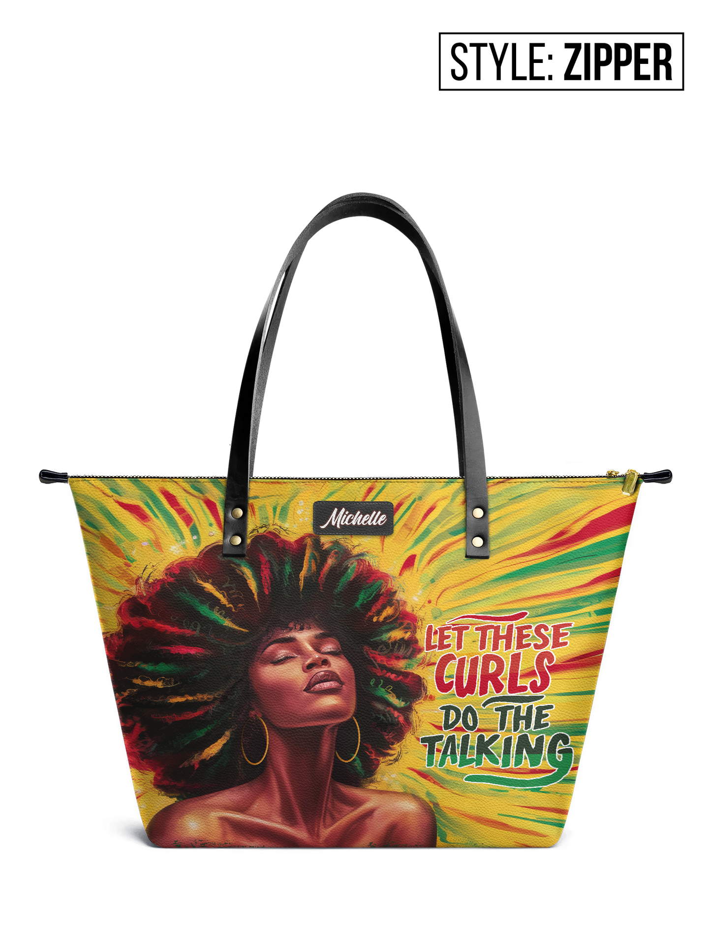 Let These Curls Do The Talking Leather Tote Bag