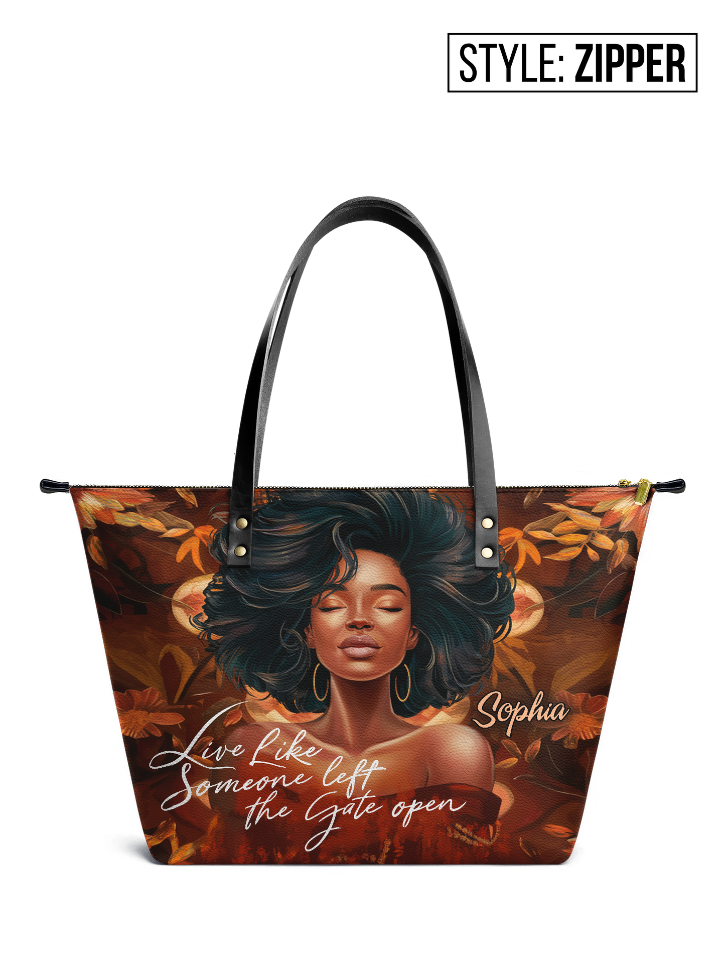 Live Like Someone Left The Gate Open Leather Tote Bag